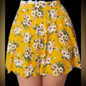 Yellow floral skirt 3X new